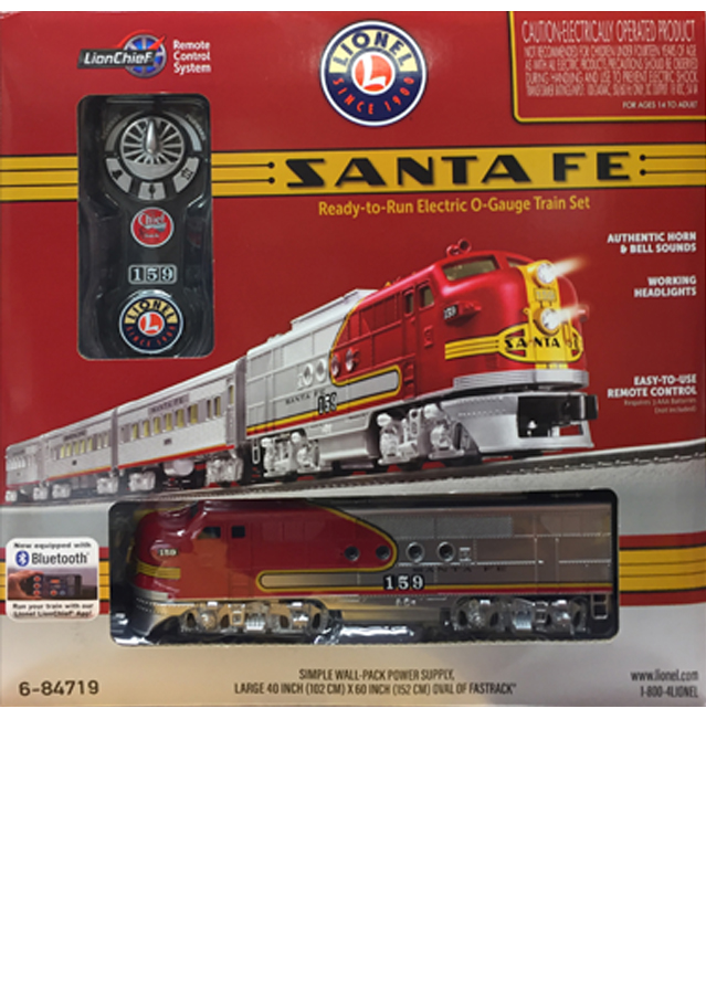 lionel santa fe super chief lionchief set with bluetooth